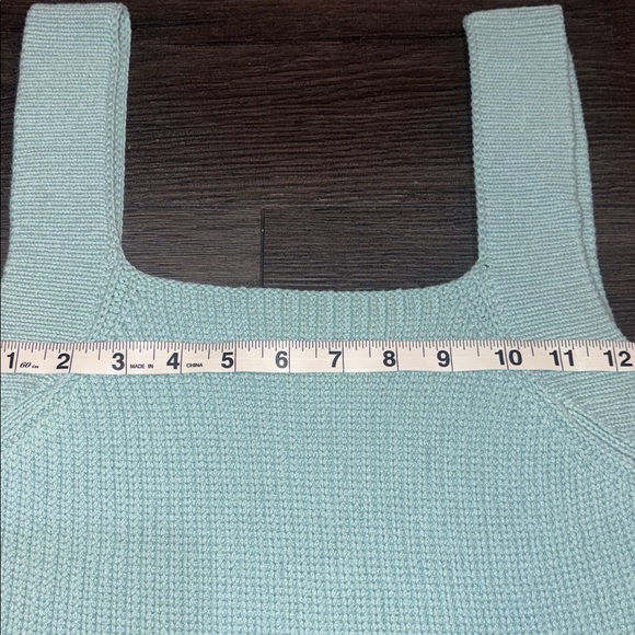 VINCE Square Neck Ribbed Sweater Tank Size Small Soft Blue NEW - Picture 10 of 11